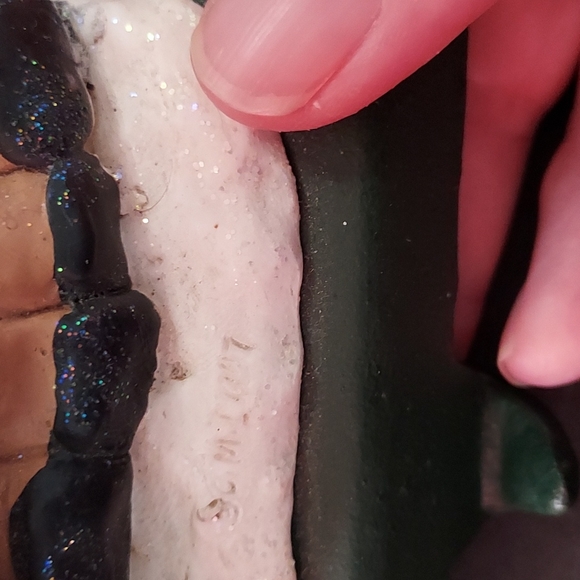 Santa&Rudolph Stocking Hanger,GUC,Ceramic Santa&deer,Cast Iron Bottom Hanger. - Picture 5 of 6